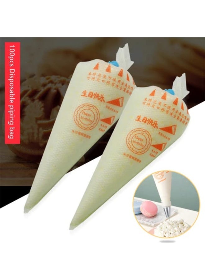 Disposable Cake Decorating Piping Bags – 100 PCS, Anti-Slip Frosting & Icing Bags for Cake, Cupcake & Pastry Decoration - Image 1